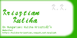 krisztian kuliha business card